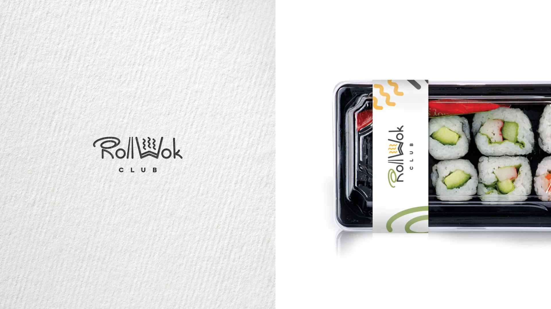 Разработка наклеек для суши-бара «Roll Wok Club» в Приморско-Ахтарске